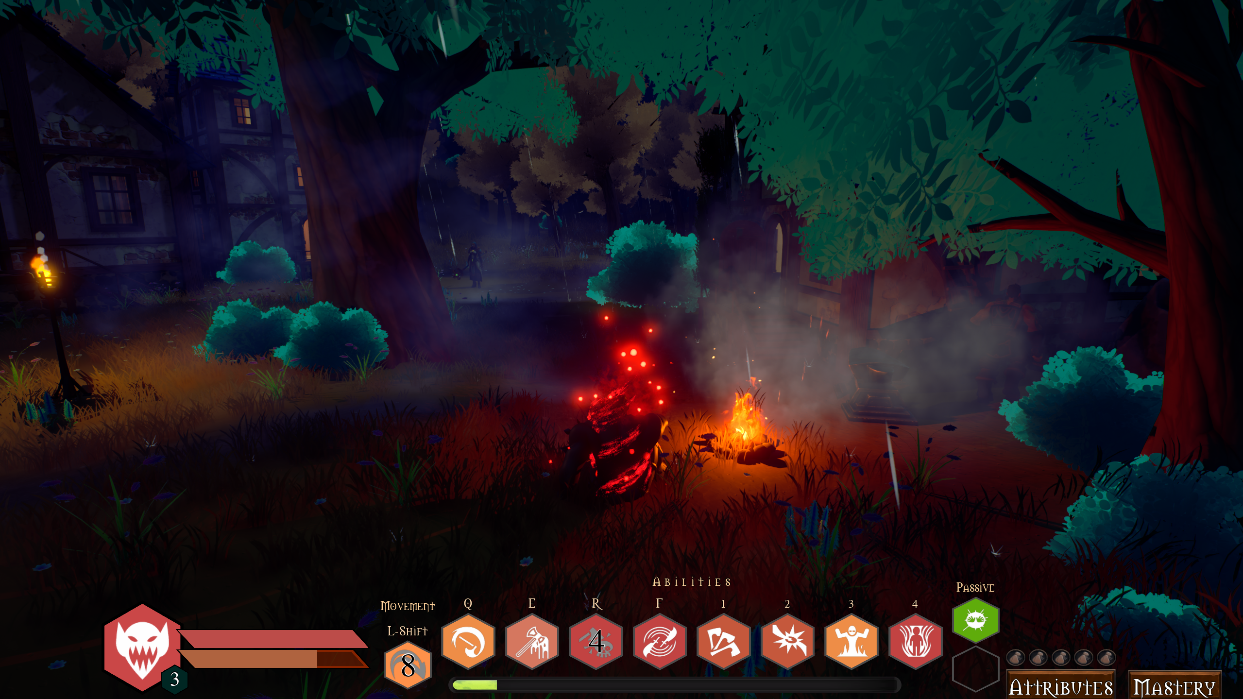 Dark ruins — enemy encounter